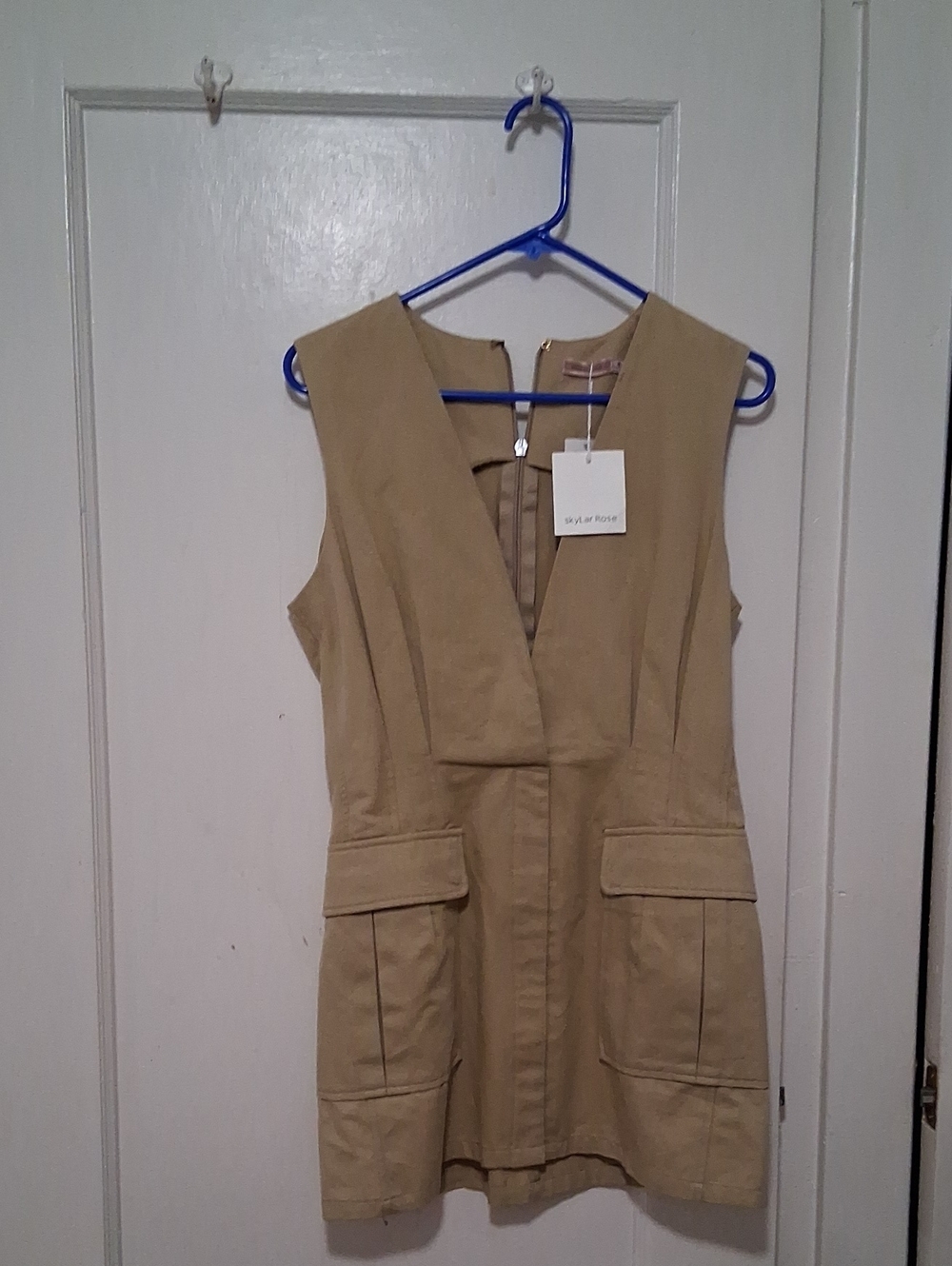 Skylar + Rose Tan Sleeveless Romper Pit 2 Pir 16" Length 30"
